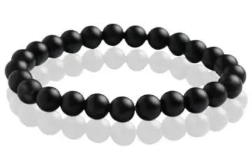 Pulsera ágata negra piedra natural - fapadjo